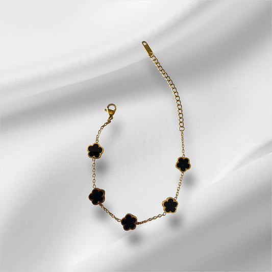 Bracelet floral onyx