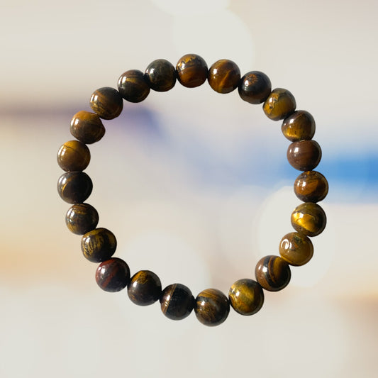 Bracelet œil de tigre, 6mm