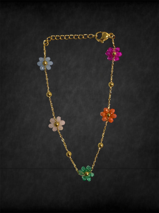 Bracelet fleurs colorés