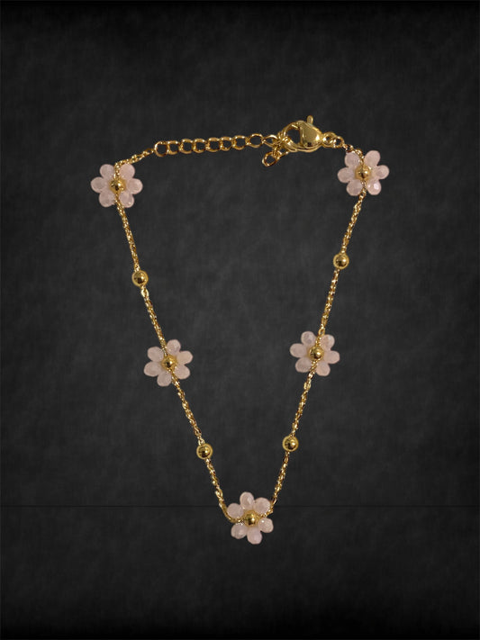 Bracelet fleuries rose