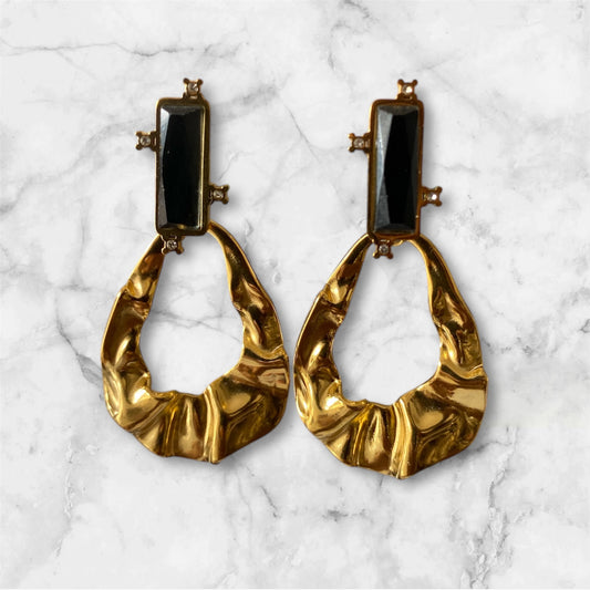 Boucles strass martelées
